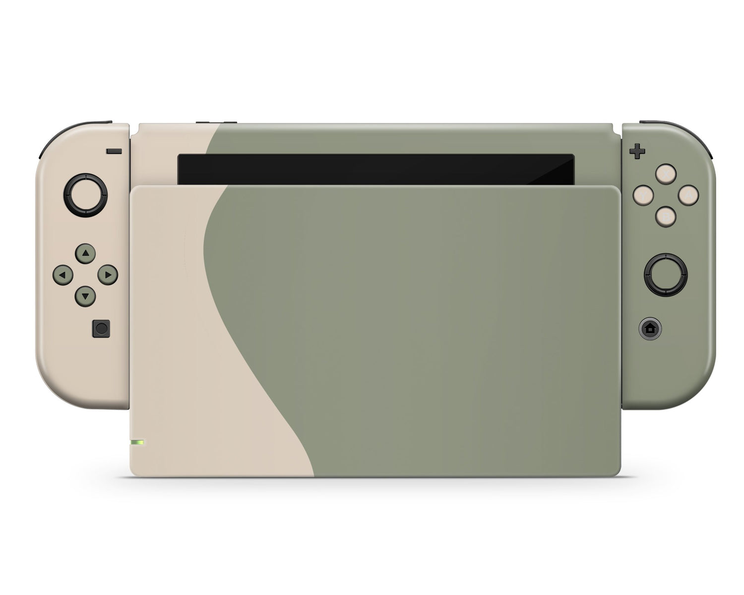 Lux Skins Nintendo Switch Two Tone Wild Sage Green Cream Classic no logo Skins - Solid Colours Colour Blocking Skin