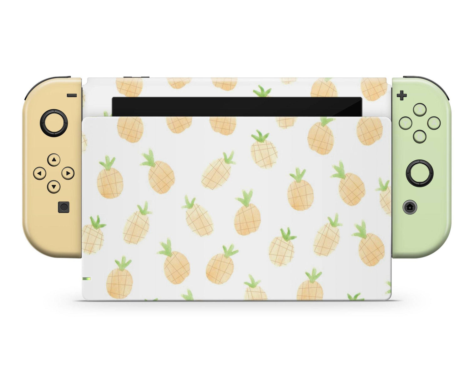 Lux Skins Nintendo Switch Summer Pineapple Yellow Green Full Set Skins - Pattern Fruits Skin