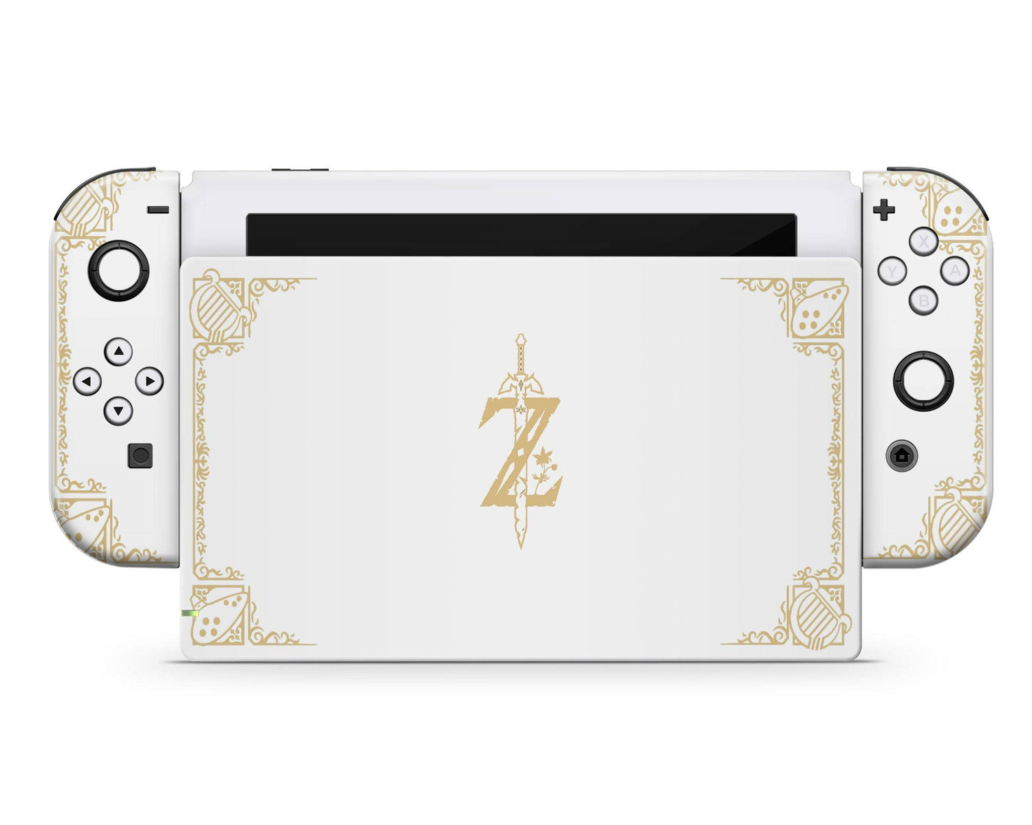 Lux Skins Nintendo Switch Legend of Zelda White Gold Full Set Skins - Pop culture Zelda Skin