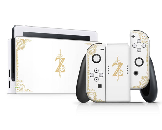 Legend of Zelda White Gold Nintendo Switch Skin