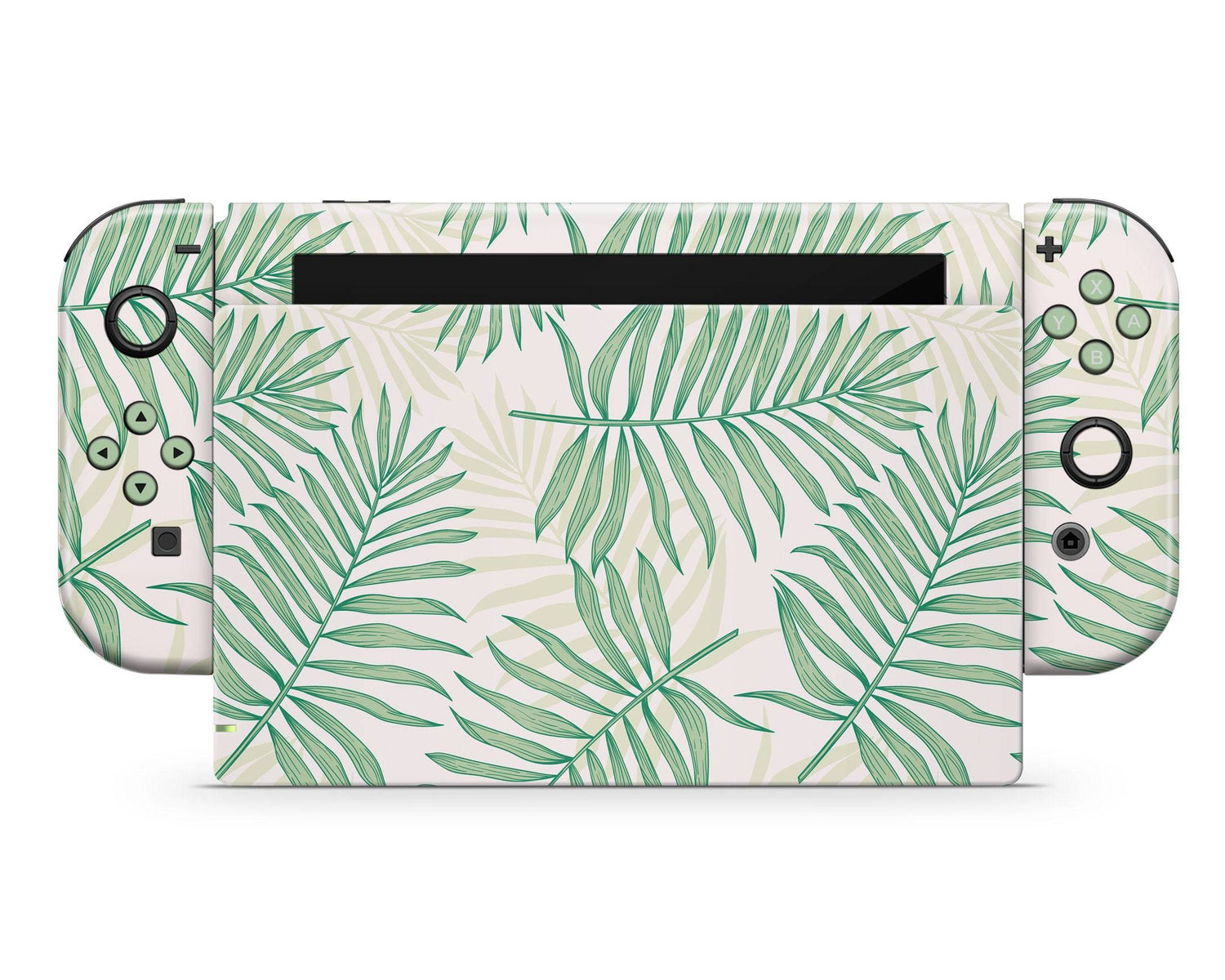 Lux Skins Nintendo Switch Tropical Palm Leaf Sage Green Classic no logo Skins - Art Floral Skin