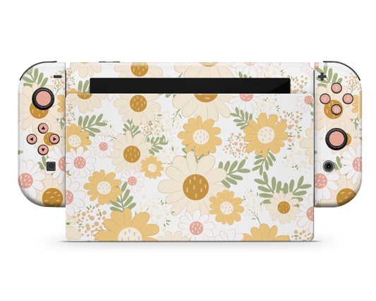 Lux Skins Nintendo Switch Sunshine Daisy Spring Floral Classic no logo Skins - Art Floral Skin