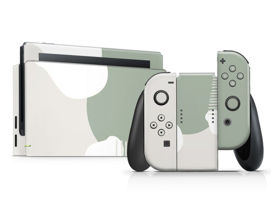 Abstract Soft Sage Green Nintendo Switch Skin