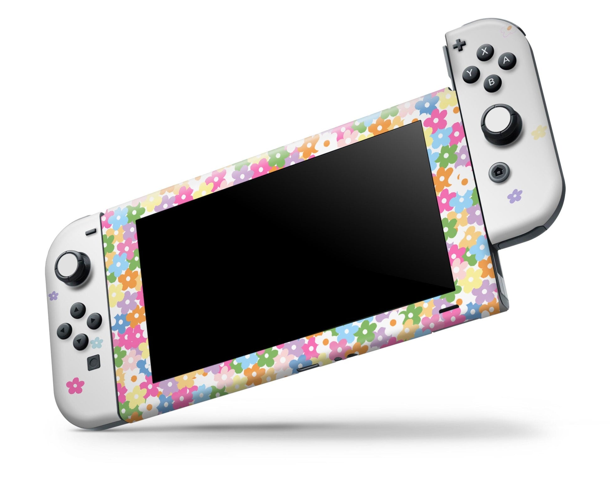 Lux Skins Nintendo Switch Floral Peace Sign Full Set Skins - Art Floral Skin