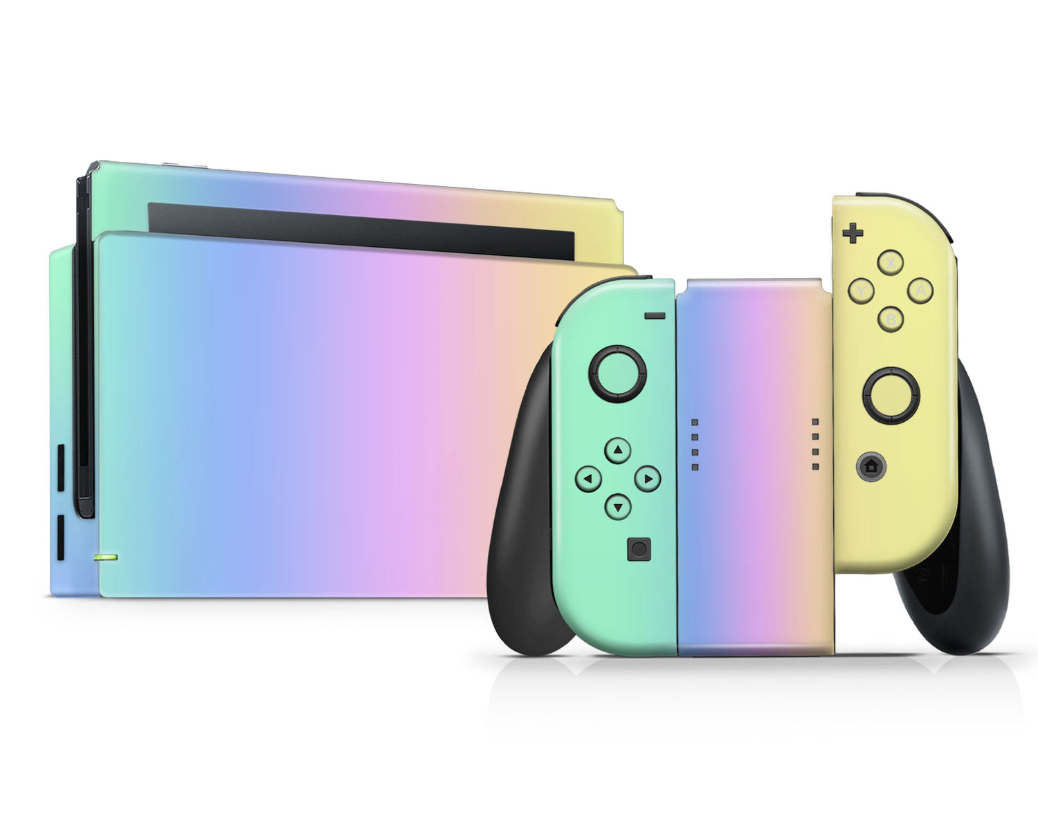Lux Skins Nintendo Switch Pastel Rainbow Gradient Full Set Skins - Solid Colours Gradient Skin