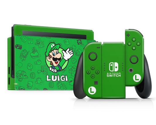 Lux Skins Nintendo Switch Luigi Minimalist Full Set Skins - Pop Culture Mario Skin