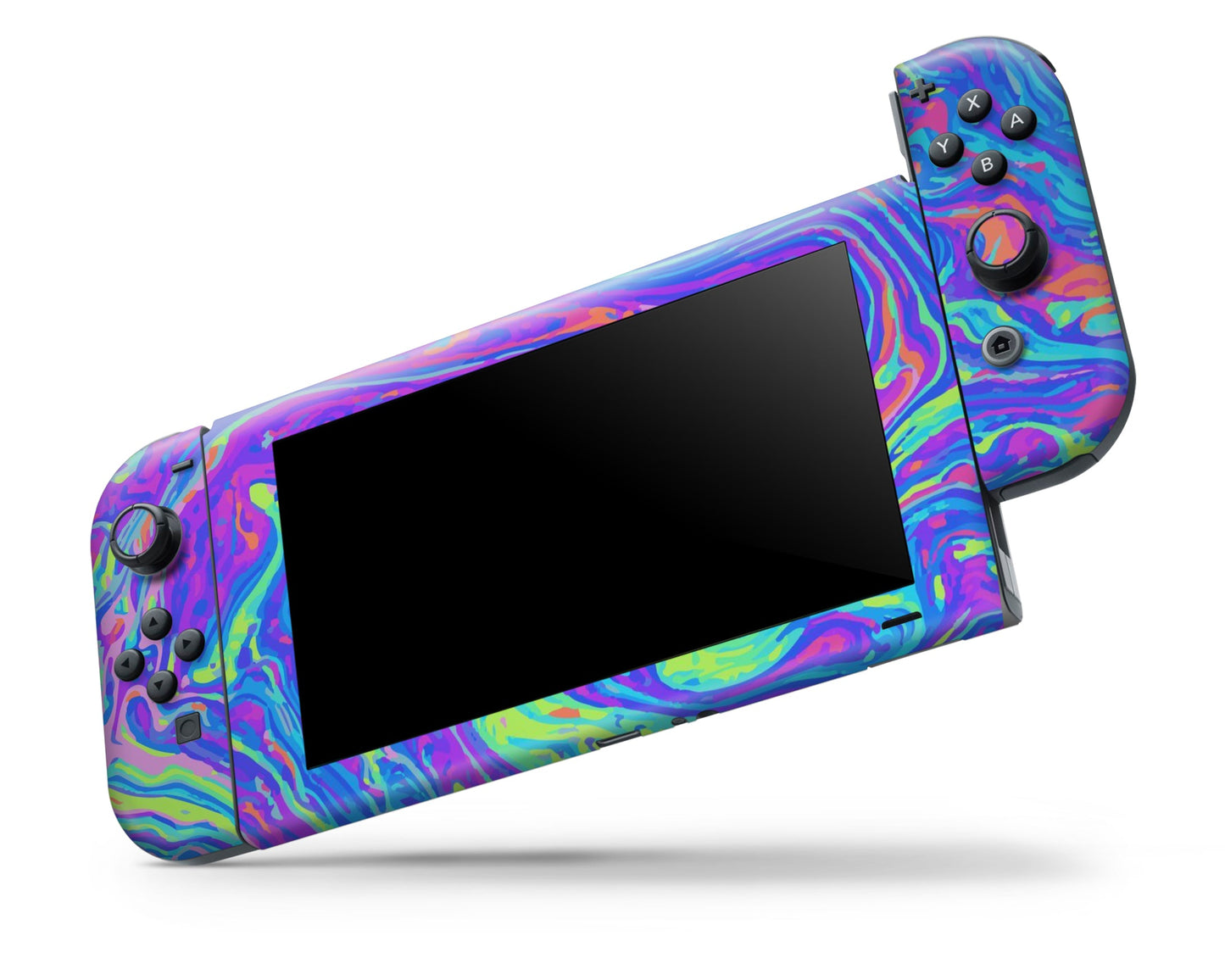 Lux Skins Nintendo Switch Trippy Space Swirls Full Set +Tempered Glass Skins - Pattern Galaxy Skin