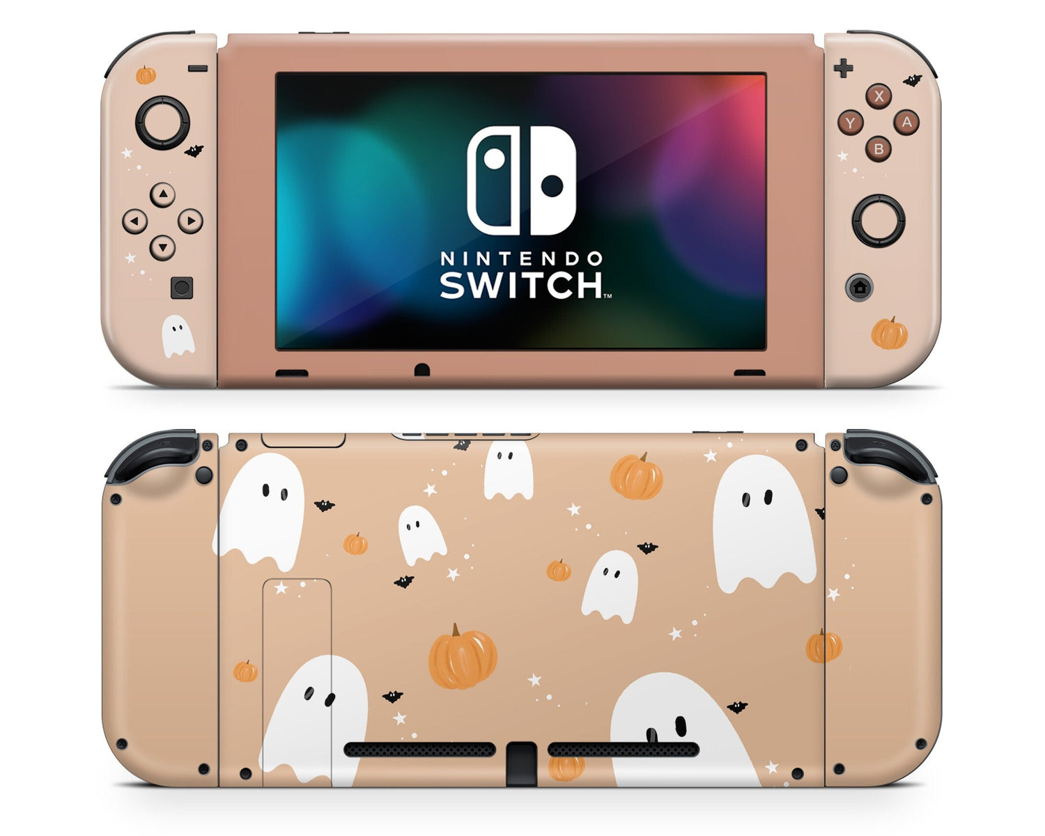 Lux Skins Nintendo Switch Halloween Ghost Pattern Full Set Skins - Art Animals Skin