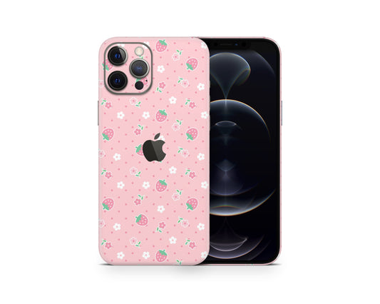 Lux Skins iPhone Kawaii Strawberry Daisy iPhone 13 Pro Max Skins - Art Floral Skin