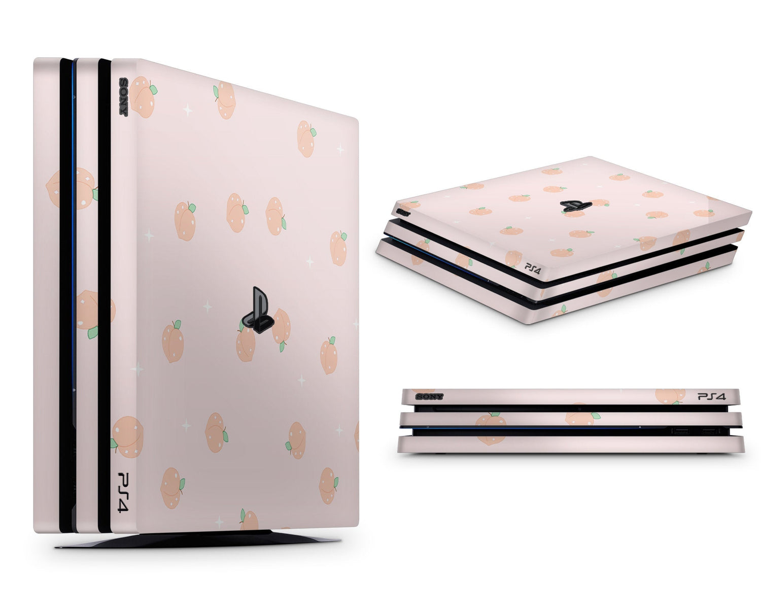 Lux Skins PS4 Cute Peach PS4 Skins - Pattern Fruits Skin