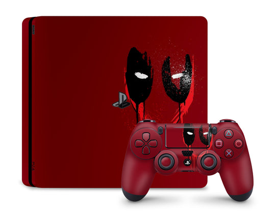 Lux Skins PS4 Deadpool Red Splatter PS4 Skins - Pop culture Comics Skin