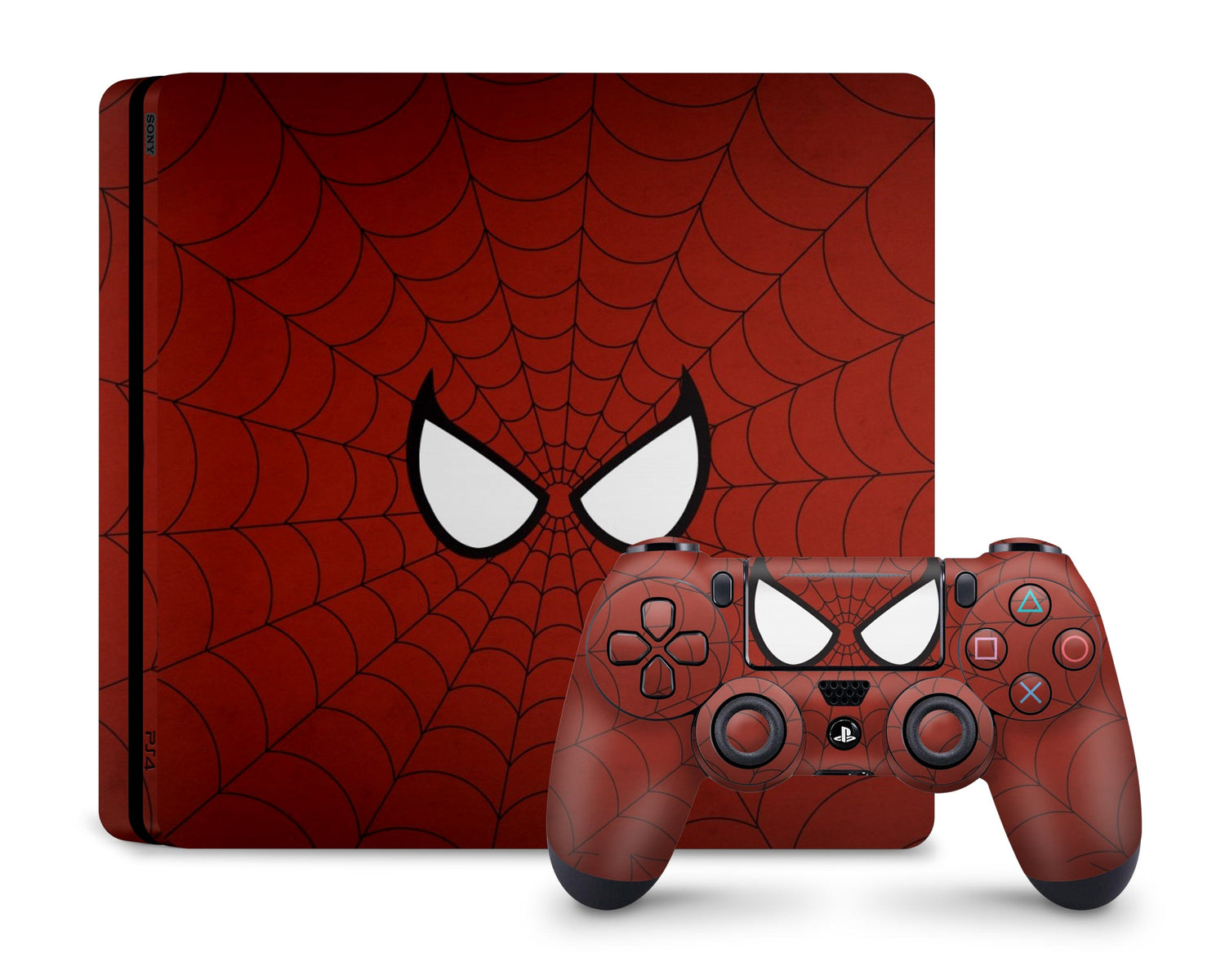 Lux Skins PS4 Red Spiderman Webbing PS4 Skins - Pop culture Spiderman Skin