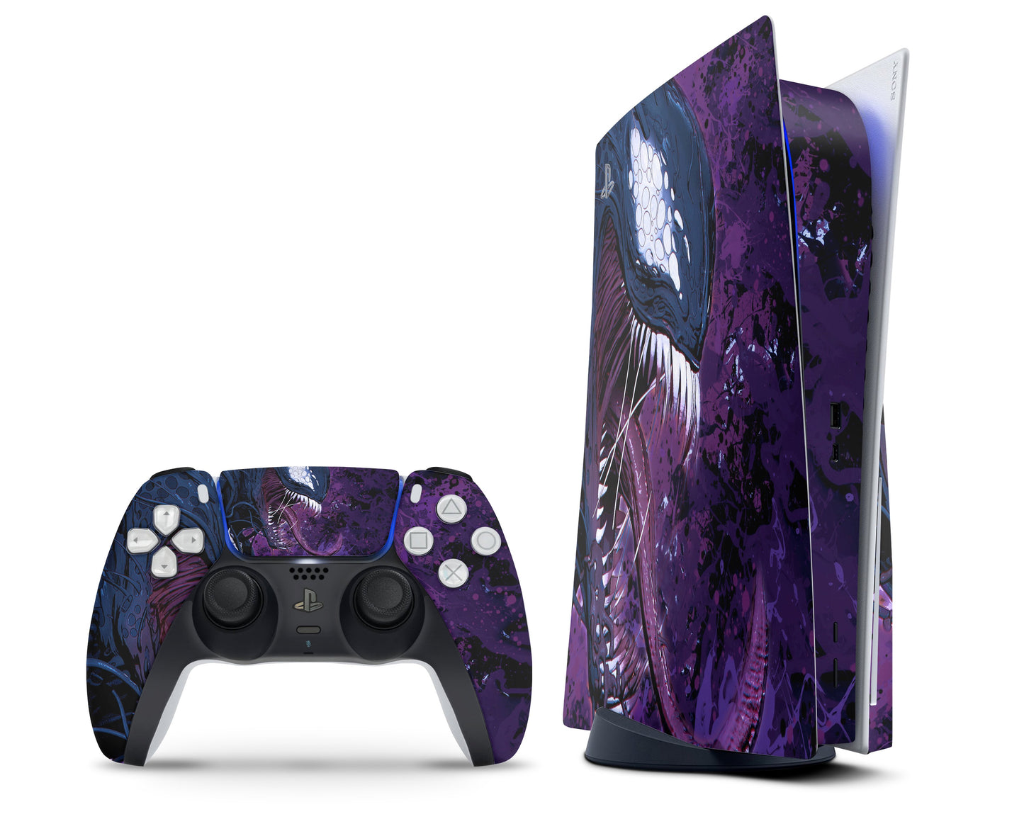 Lux Skins PS5 Purple Venom PS5 Skins - Pop culture Spiderman Skin