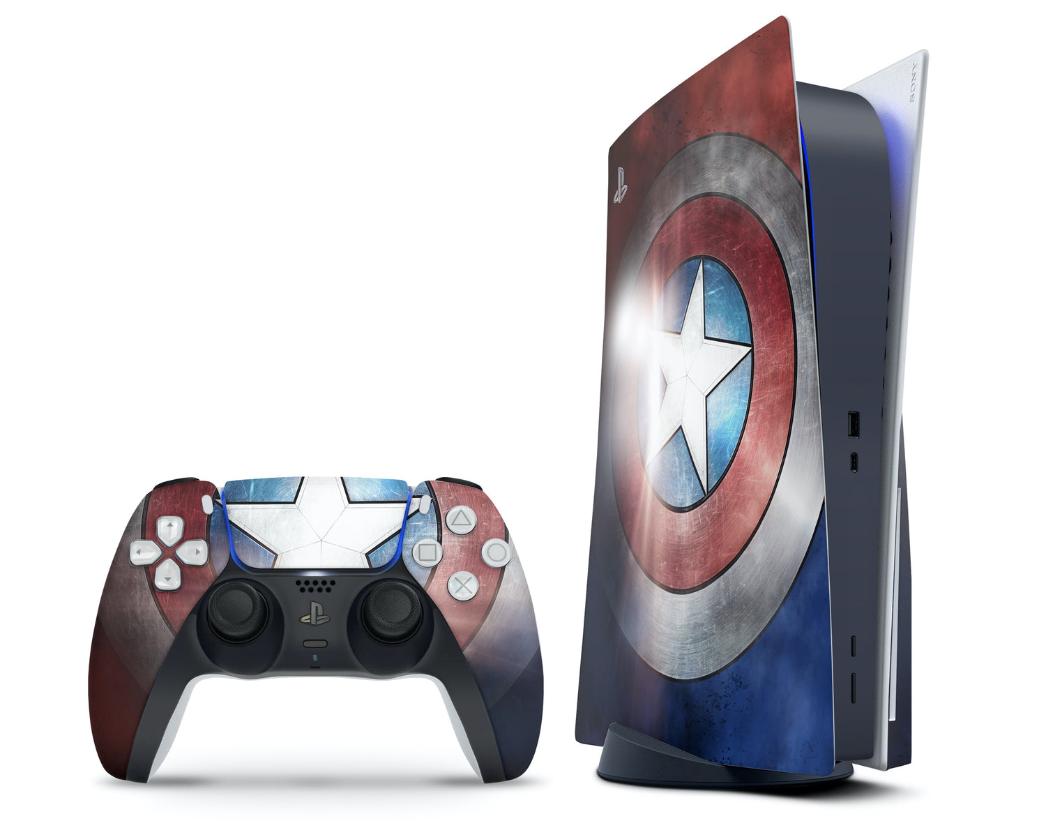 Lux Skins PS5 Captain America Shield PS5 Skins - Pop culture Comics Skin