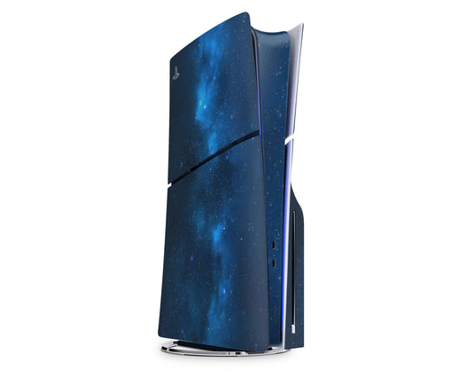 Lux Skins PS5 Slim Blue Stardust Galaxy PS5 Slim Skins - Pattern Galaxy Skin