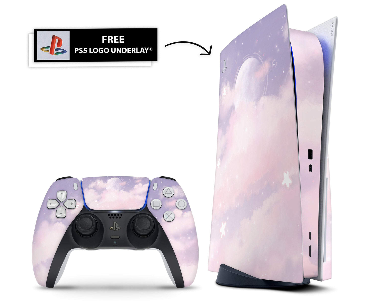 Lux Skins PS5 Purple Clouds PS5 Skins - Art Clouds Skin