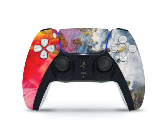 Ethereal Cosmos Red Gold Marble PS5 Controller Skin