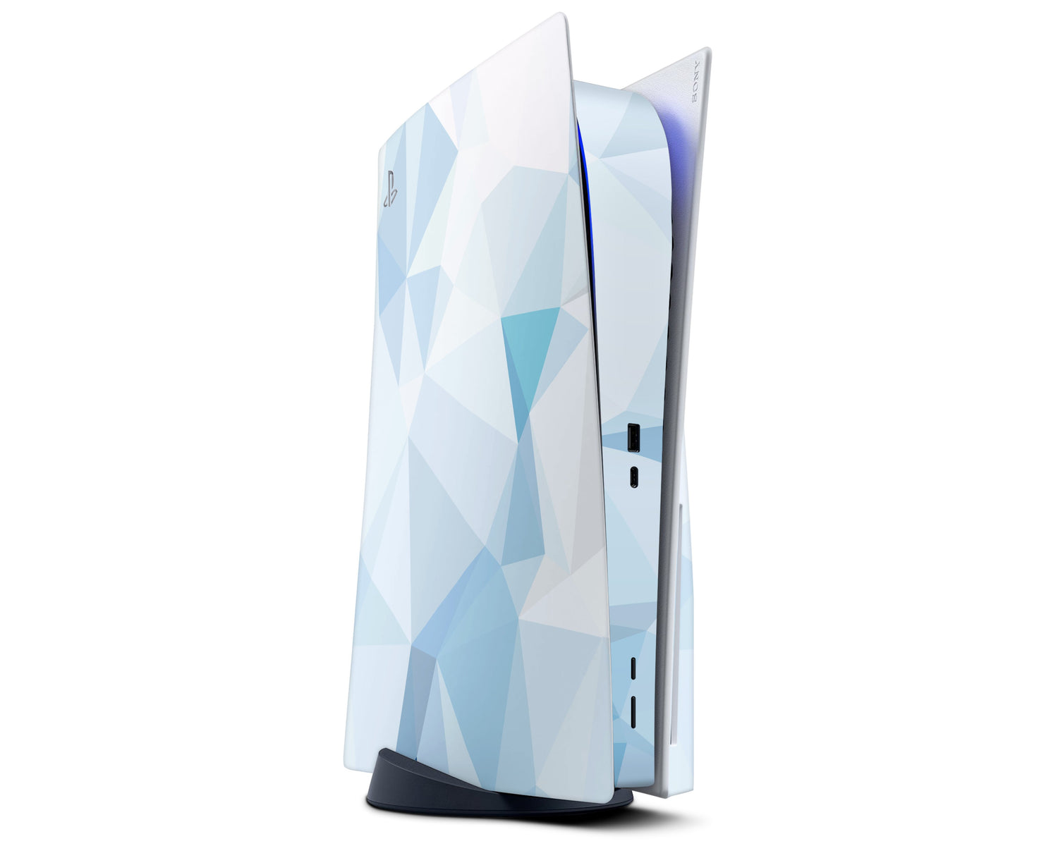 Lux Skins PS5 Ice Blue Geometric PS5 Skins - Pattern Texture Skin