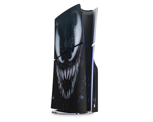 Lux Skins PS5 Slim Black Venom PS5 Slim Skins - Pop culture Spiderman Skin
