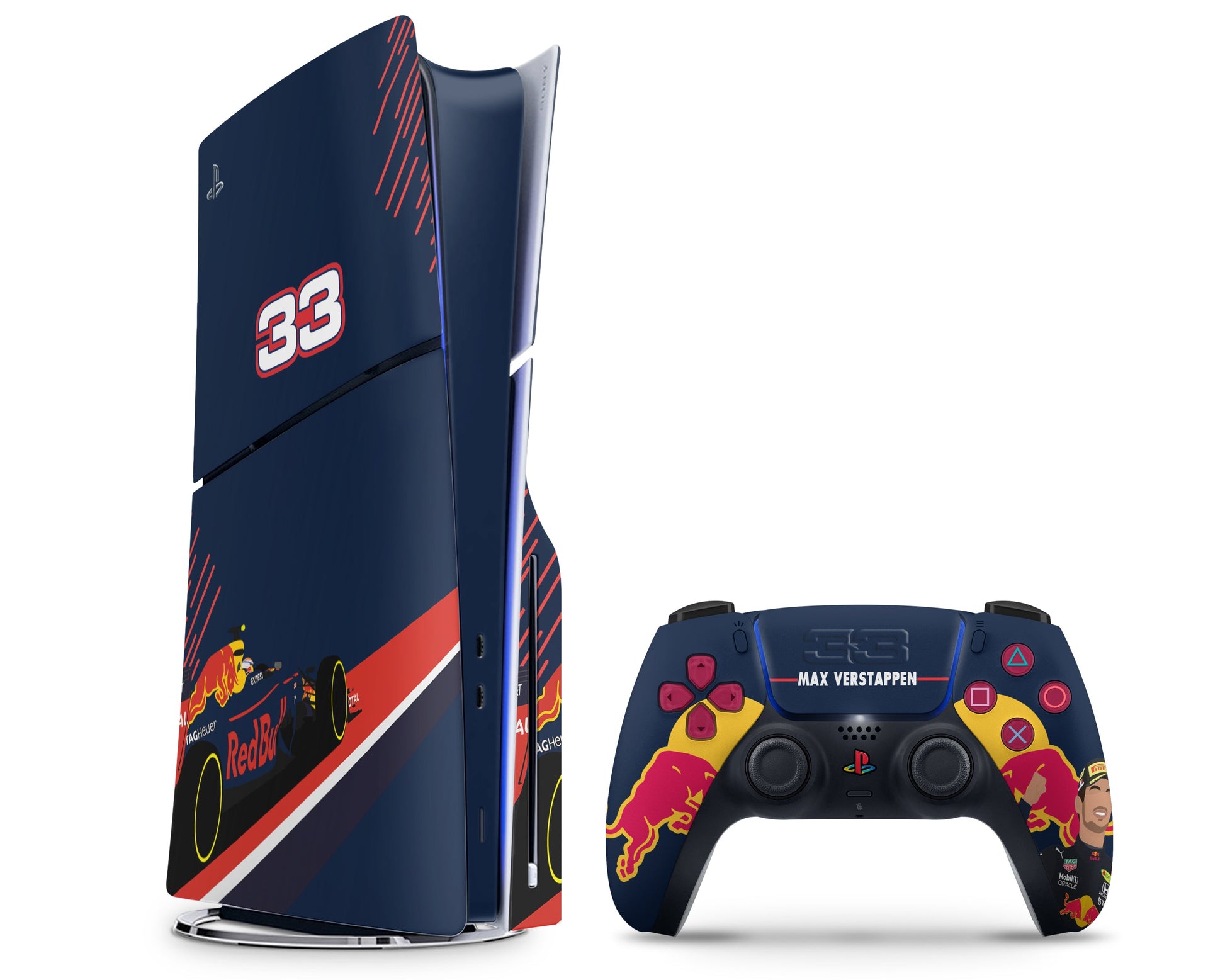Lux Skins PS5 Slim Max Verstappen F1 Red Bull PS5 Slim Skins - Sports Formula 1 Skin