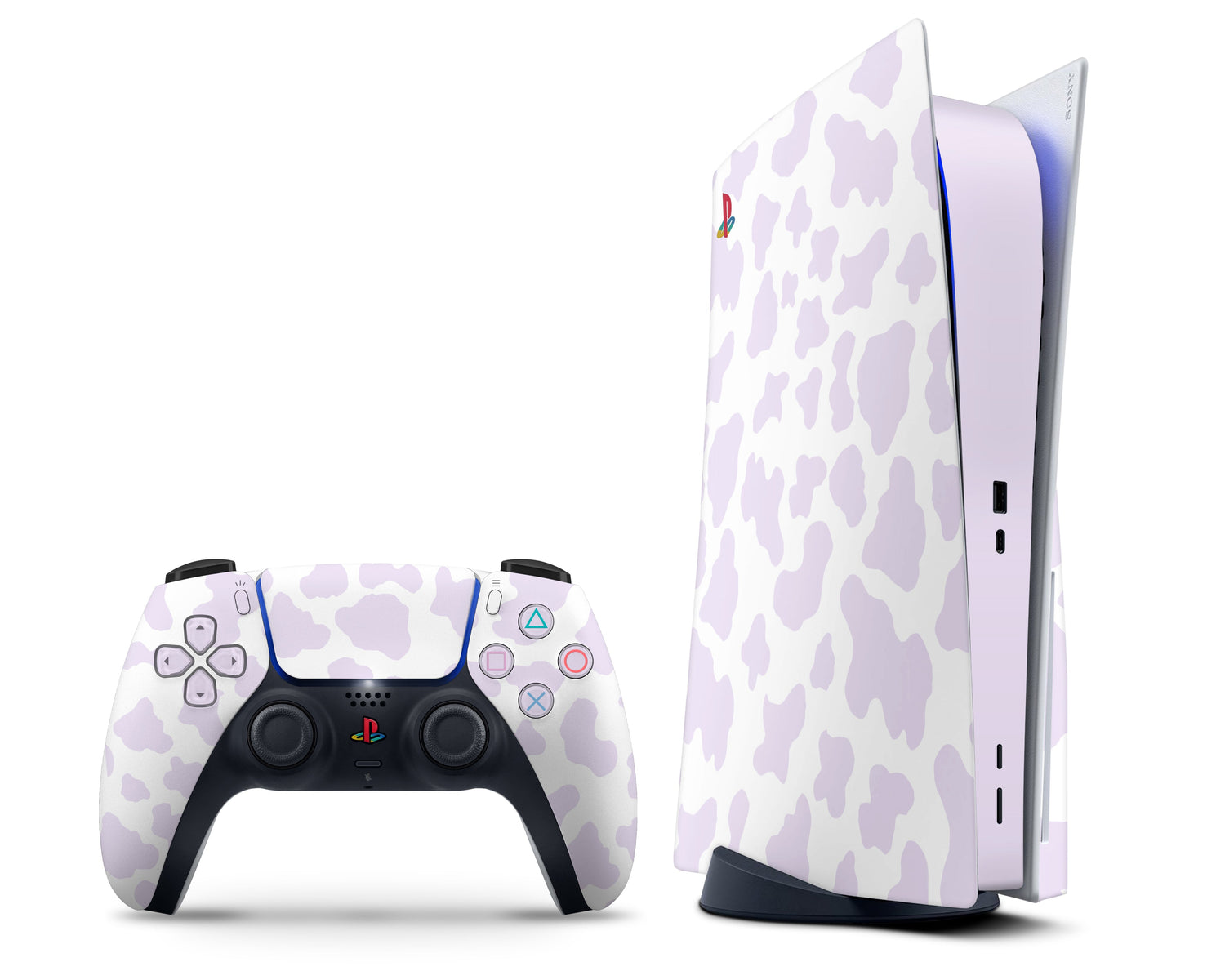 Lux Skins PS5 Purple Cow Print PS5 Skins - Art Animals Skin