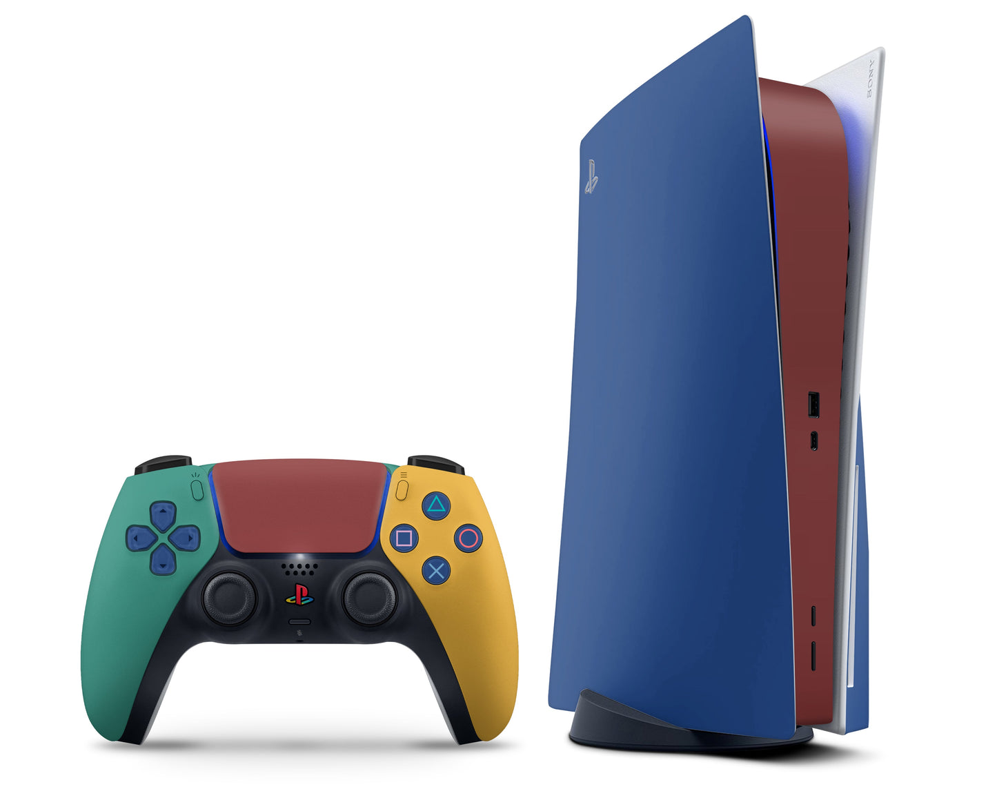 Lux Skins PS5 Retro Fearless Color Blocking PS5 Skins - Solid Colours Colour Blocking Skin