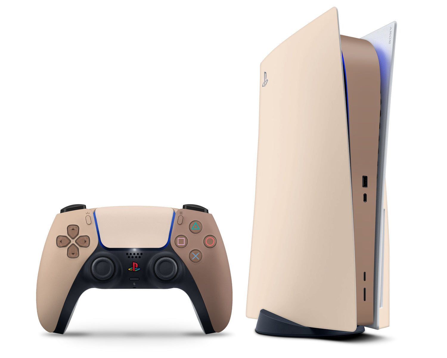 Lux Skins PS5 Iced Latte PS5 Skins - Solid Colours Colour Blocking Skin