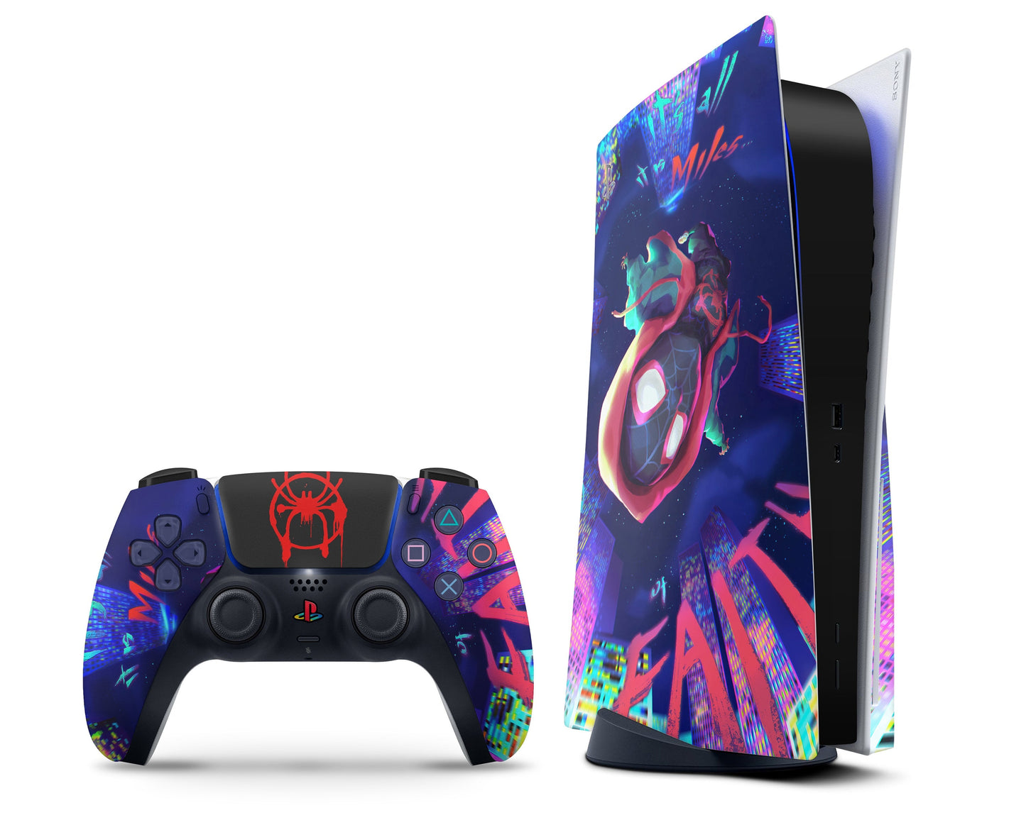 Lux Skins PS5 Spiderman Spiderverse Miles Morales PS5 Skins - Pop culture Spiderman Skin