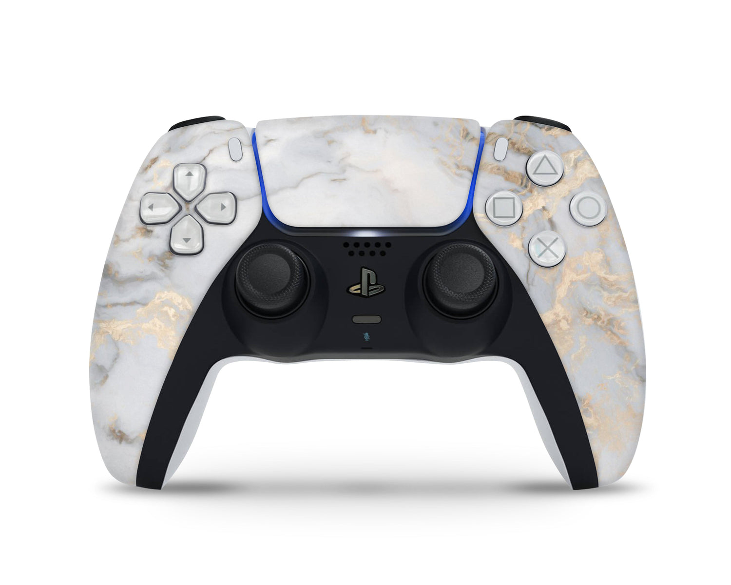 Lux Skins PS5 Ethereal White Gold Marble PS5 Skins - Pattern Marble Skin