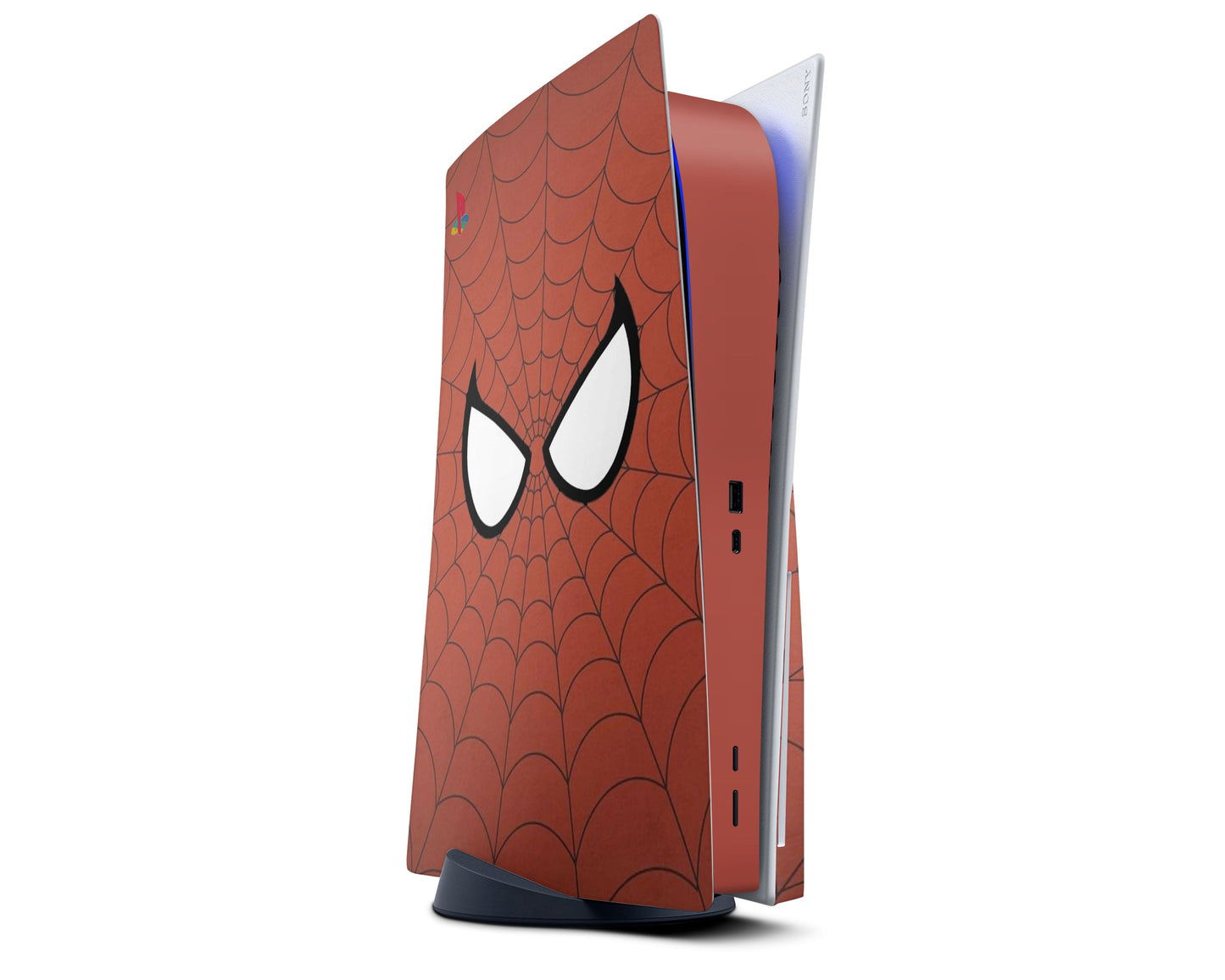 Lux Skins PS5 Red Spiderman Webbing PS5 Skins - Pop culture Spiderman Skin