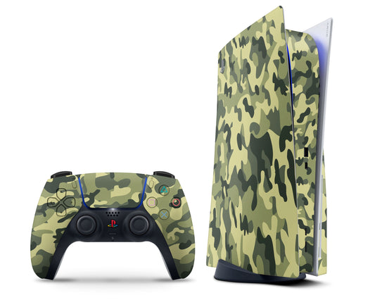 Lux Skins PS5 Green Camo PS5 Skins - Pattern Camo Skin