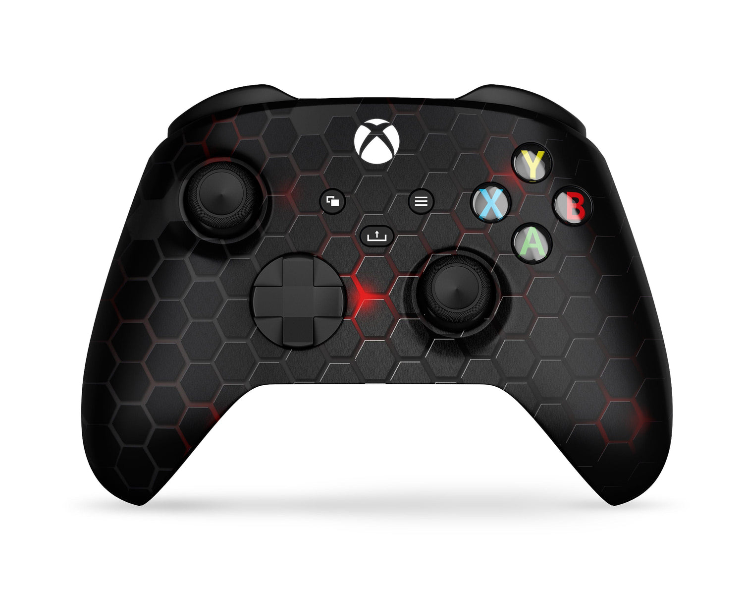 Lux Skins Xbox Series Controller Fire Red Black Carbon FibreSkins - Pattern Abstract Skin