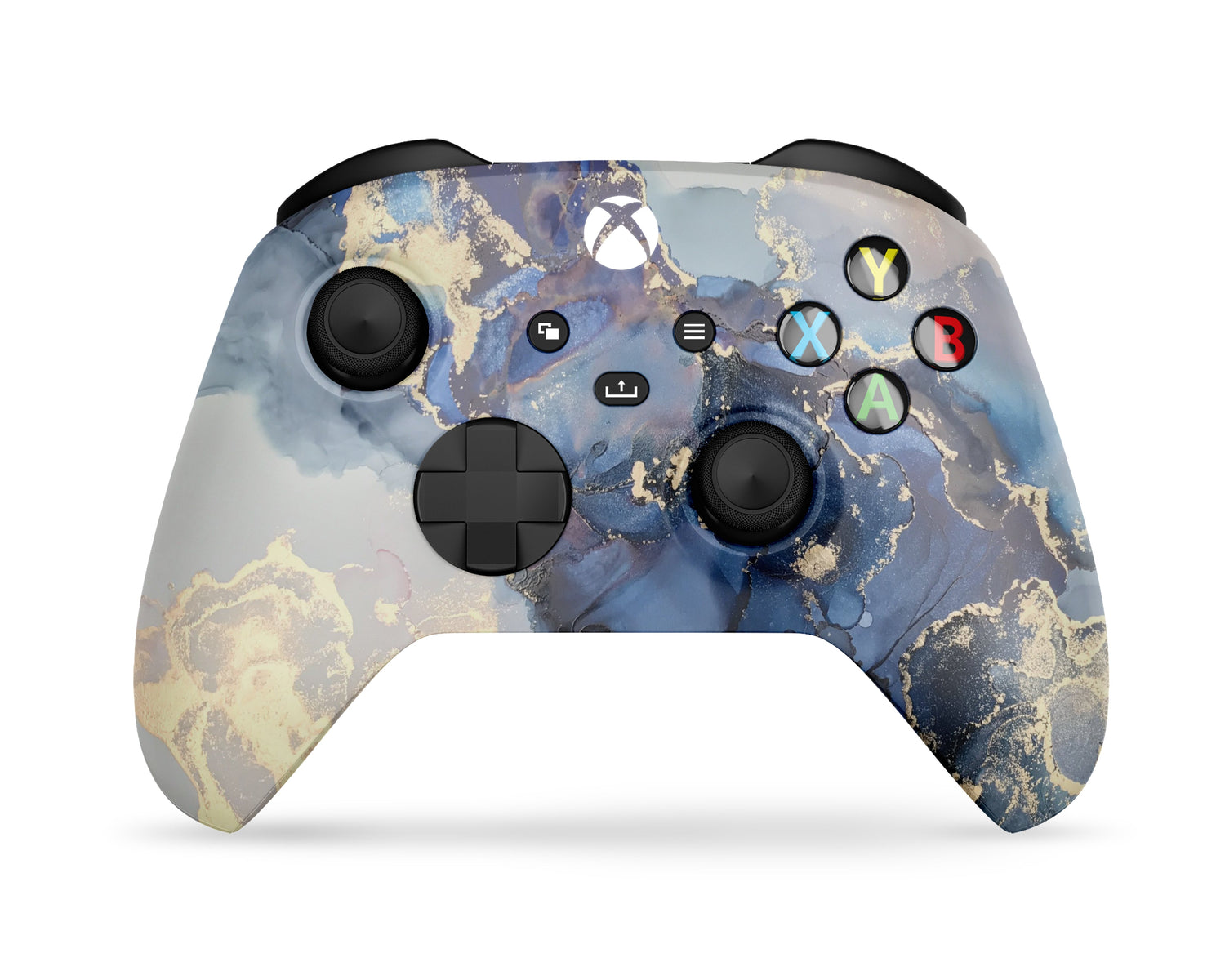 Lux Skins Xbox Series Controller Ethereal Blue Gold MarbleSkins - Pattern Marble Skin