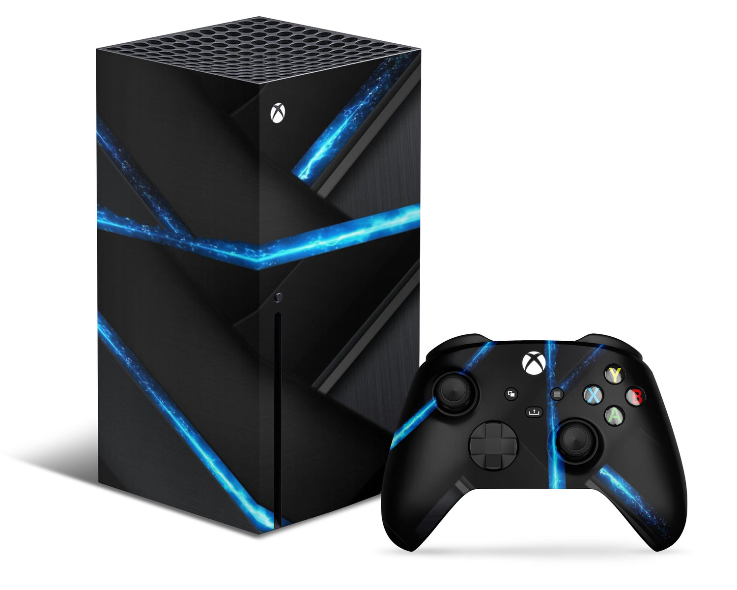 Lux Skins Xbox Series X Electric Blue Geometric Xbox Series X Skins - Pattern Abstract & S Skin