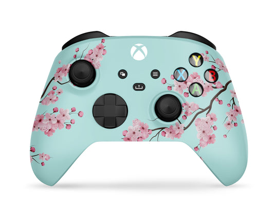 Lux Skins Xbox Series Controller Cherry Blossom TealSkins - Art Floral Skin