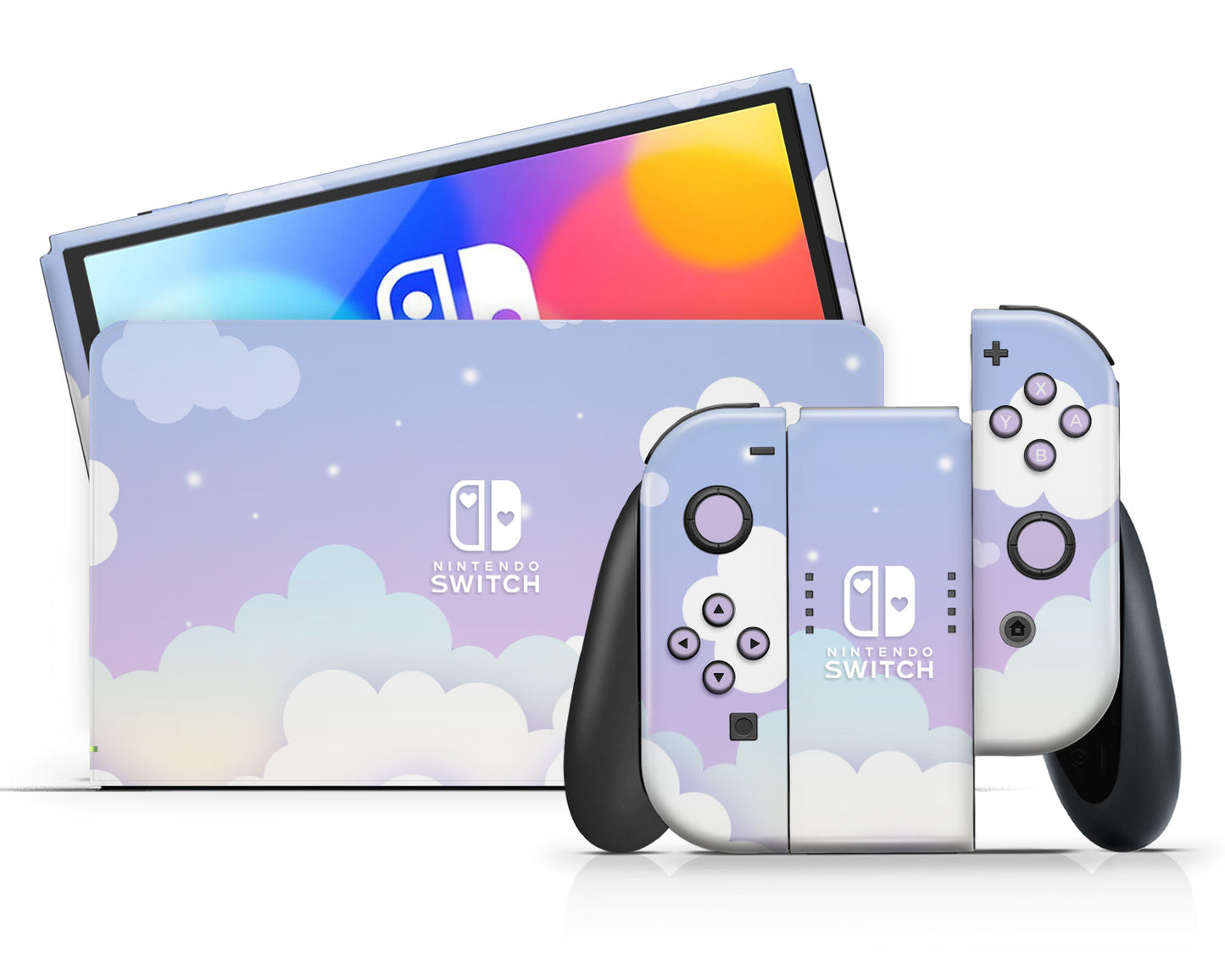 Purple Dreamy Clouds Nintendo Switch OLED Skin