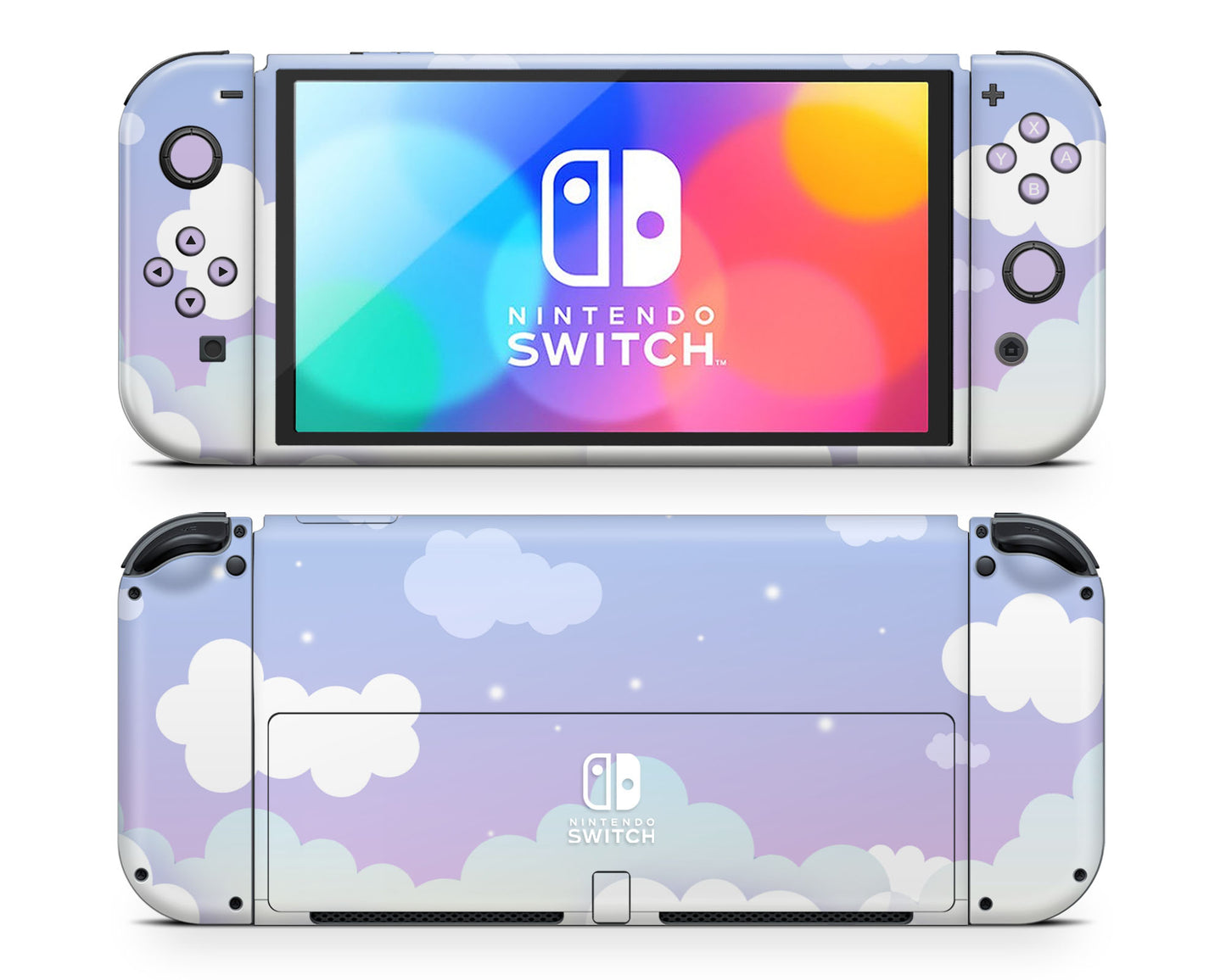 Purple Dreamy Clouds Nintendo Switch OLED Skin