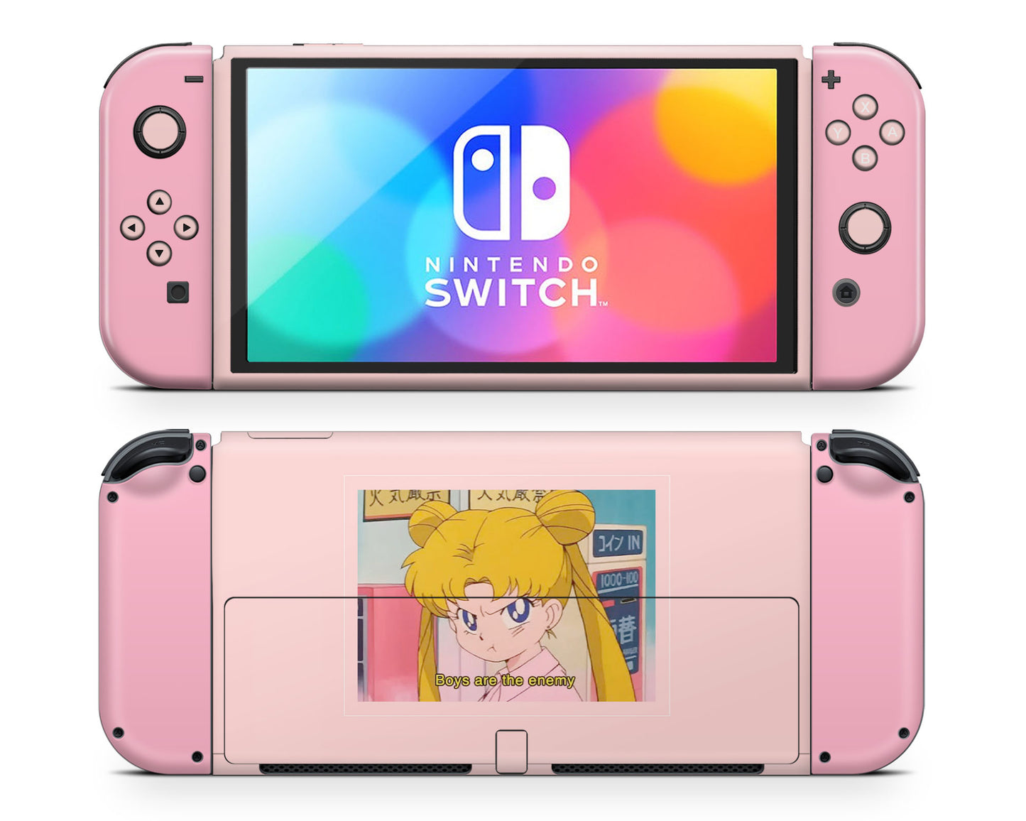 Sailor Moon Boys Are the Enemy Nintendo Switch OLED Skin