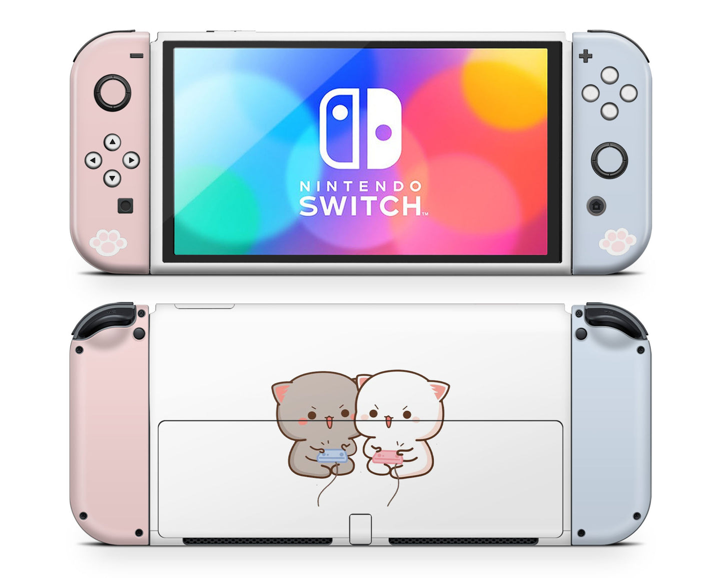 Gaming Cat Cute Pattern Nintendo Switch OLED Skin