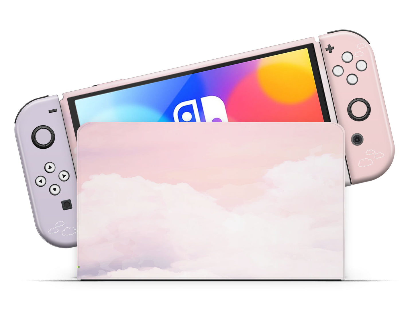 Hazy Pastel Clouds Nintendo Switch OLED Skin