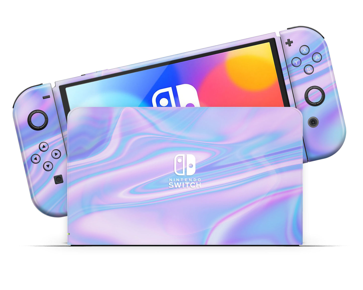 Purple Holographic Opal Iridescent Nintendo Switch OLED Skin