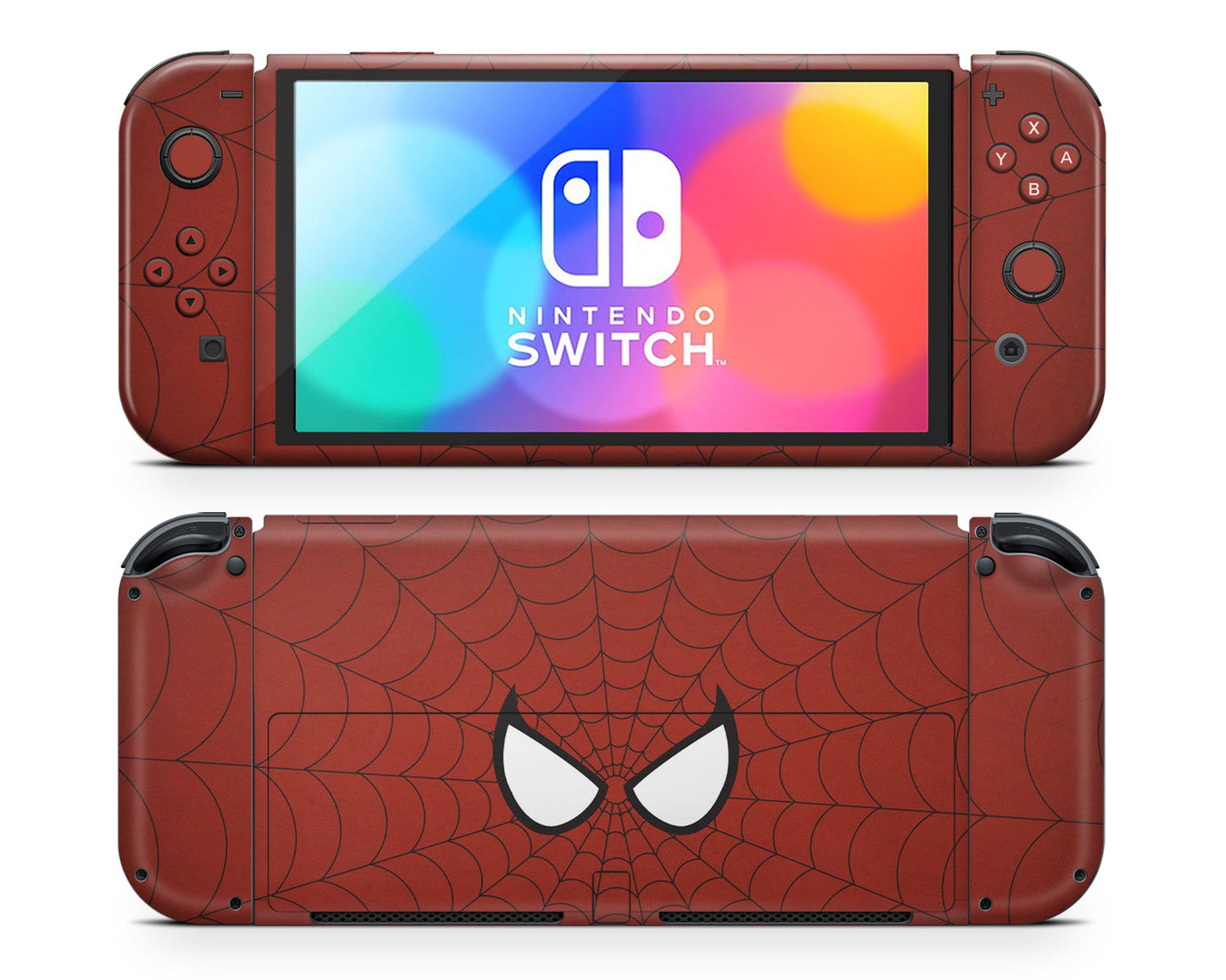 Red Spiderman Webbing Nintendo Switch OLED Skin