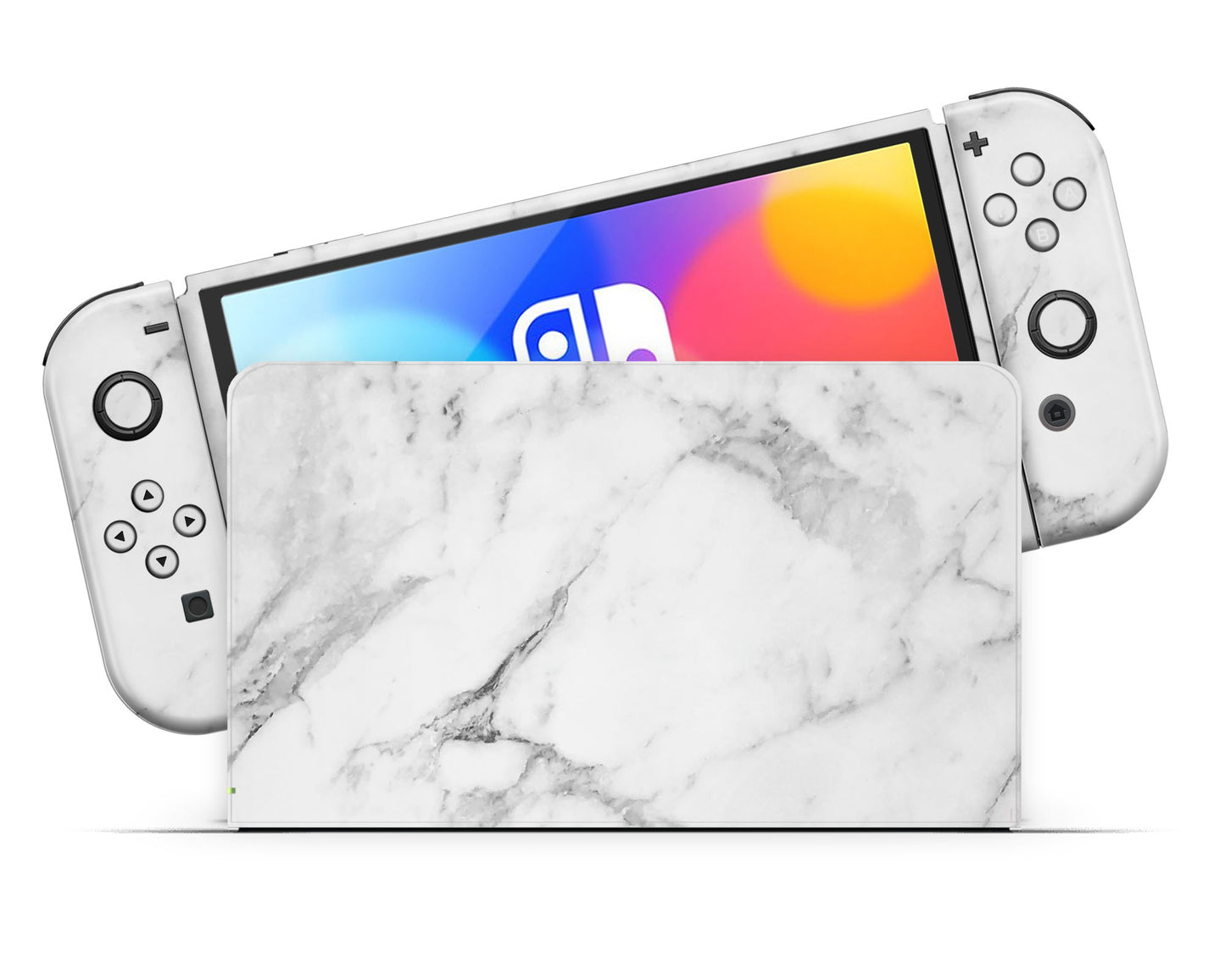 White Marble Nintendo Switch OLED Skin